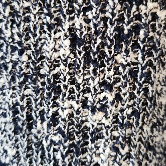 MASSIMO DUTTI | Open front cardigan marled navy white pockets sz S - Picture 4 of 7